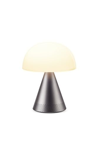 Lexon - Lampada led con cassa Bluetooth MINA L, Grigio Scuro
