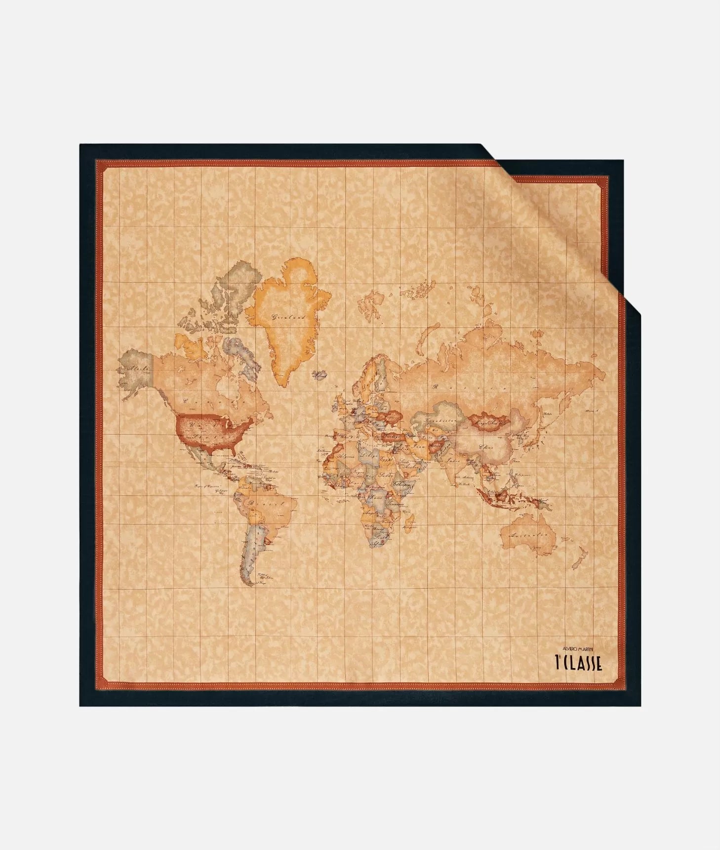 ALVIERO MARTINI 1a CLASSE - Foulard Geo Classic in seta 70 x 70 Nero