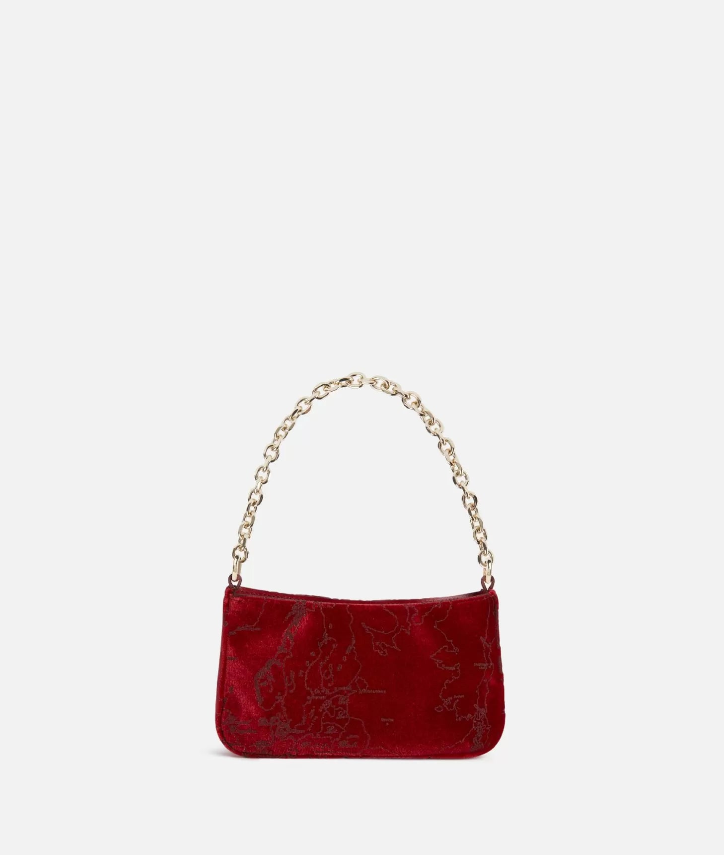 ALVIERO MARTINI - Moments Bag pochette con tracolla e catena, Rosso