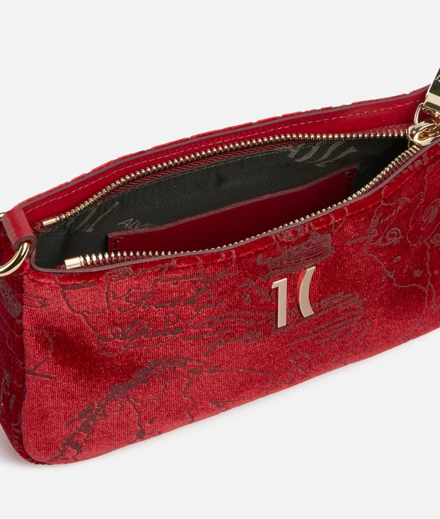 ALVIERO MARTINI - Moments Bag pochette con tracolla e catena, Rosso