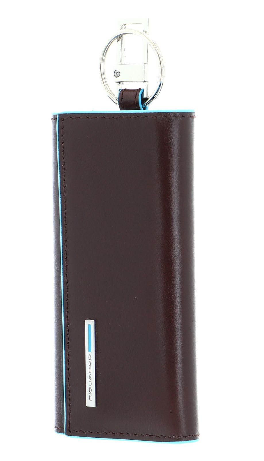 PIQUADRO - Portachiavi con sei ganci e moschettone Blue Square Mogano