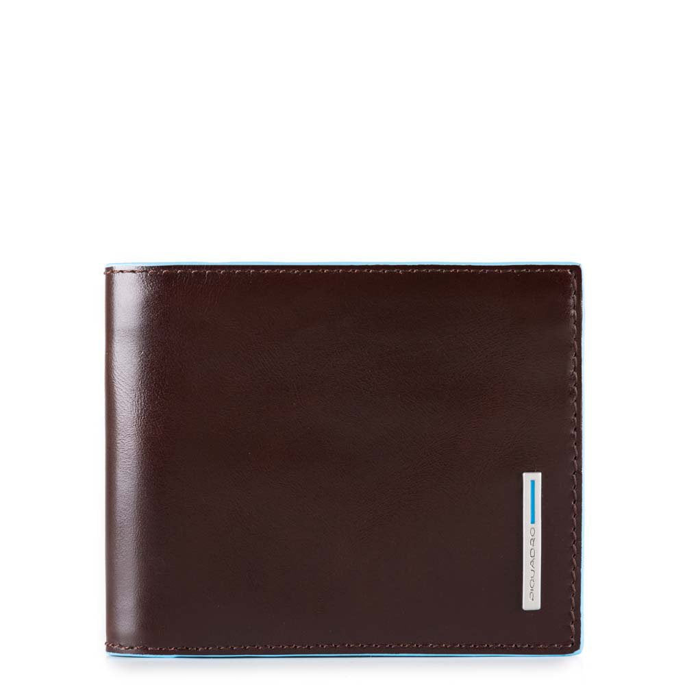 PIQUADRO - Portafogli sottile con portacarte estraibile Blue Square Mogano
