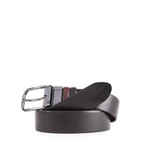 PIQUADRO - Cintura reversibile in pelle Black Square Testa di Moro,Nero