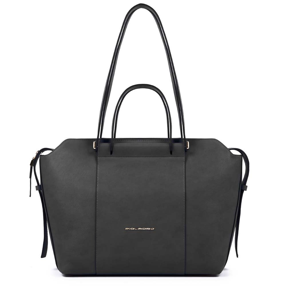 PIQUADRO - Borsa donna a spalla in pelle porta iPad Circle Nero