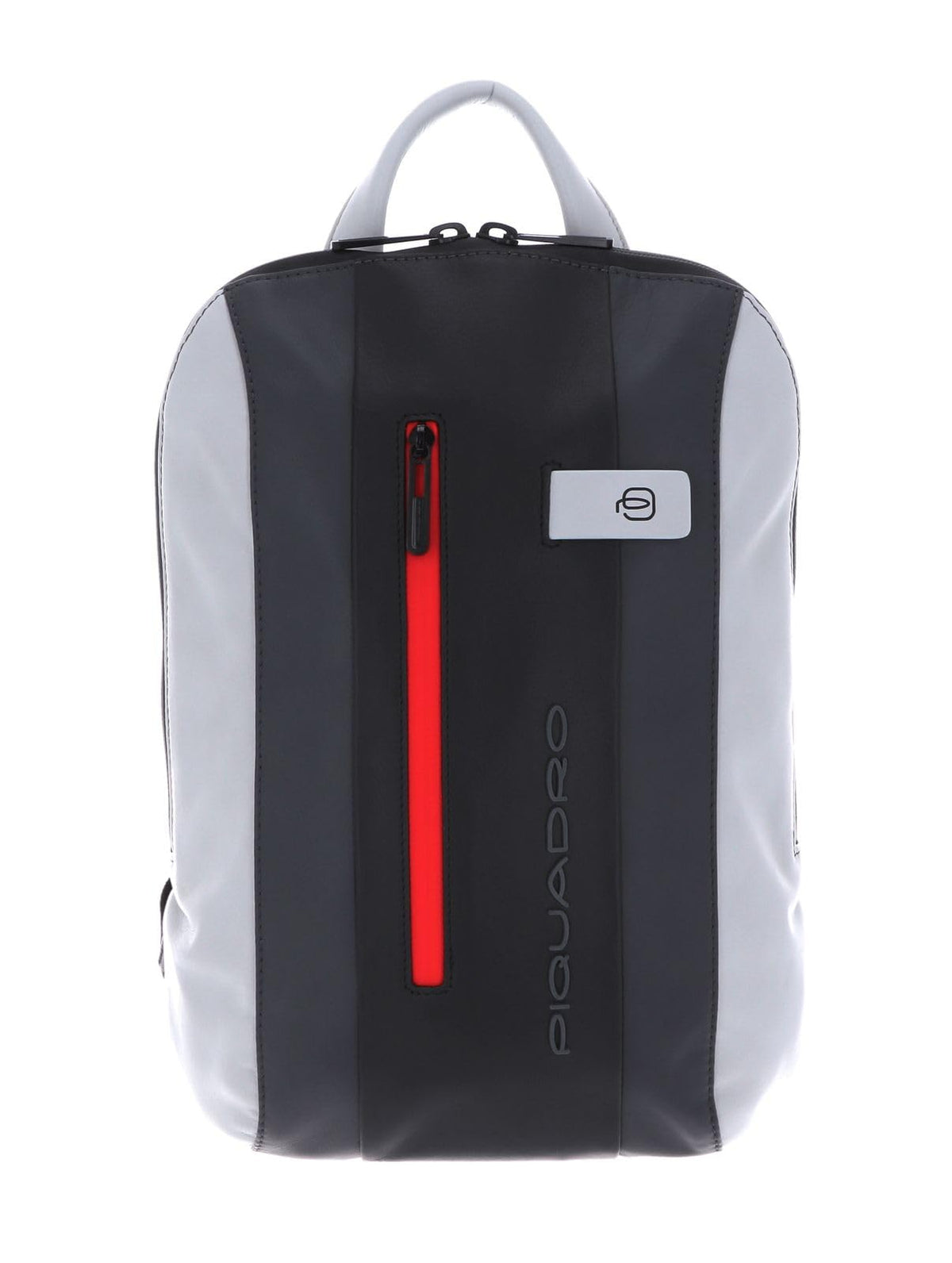 PIQUADRO - Zaino piccolo in pelle Urban, Grigio e Nero 