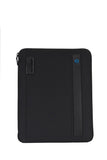 PIQUADRO - Portablocco Formato A4 in Tessuto e Pelle P16 Nero
