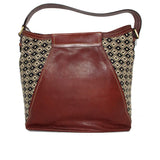 THE BRIDGE - Borsa a spalla in Cuoio e Rafia, Marrone