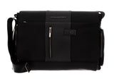 PIQUADRO - Messenger in tessuto rigenerato e pelle Brief2, Nera