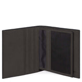 PIQUADRO - Portafoglio piccolo verticale Black Square,Testa di Moro