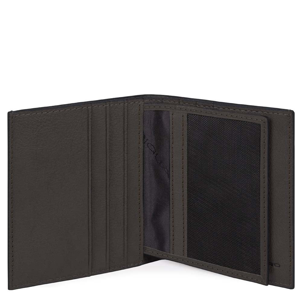 Piquadro - Portafoglio piccolo verticale Black Square,Testa di Moro