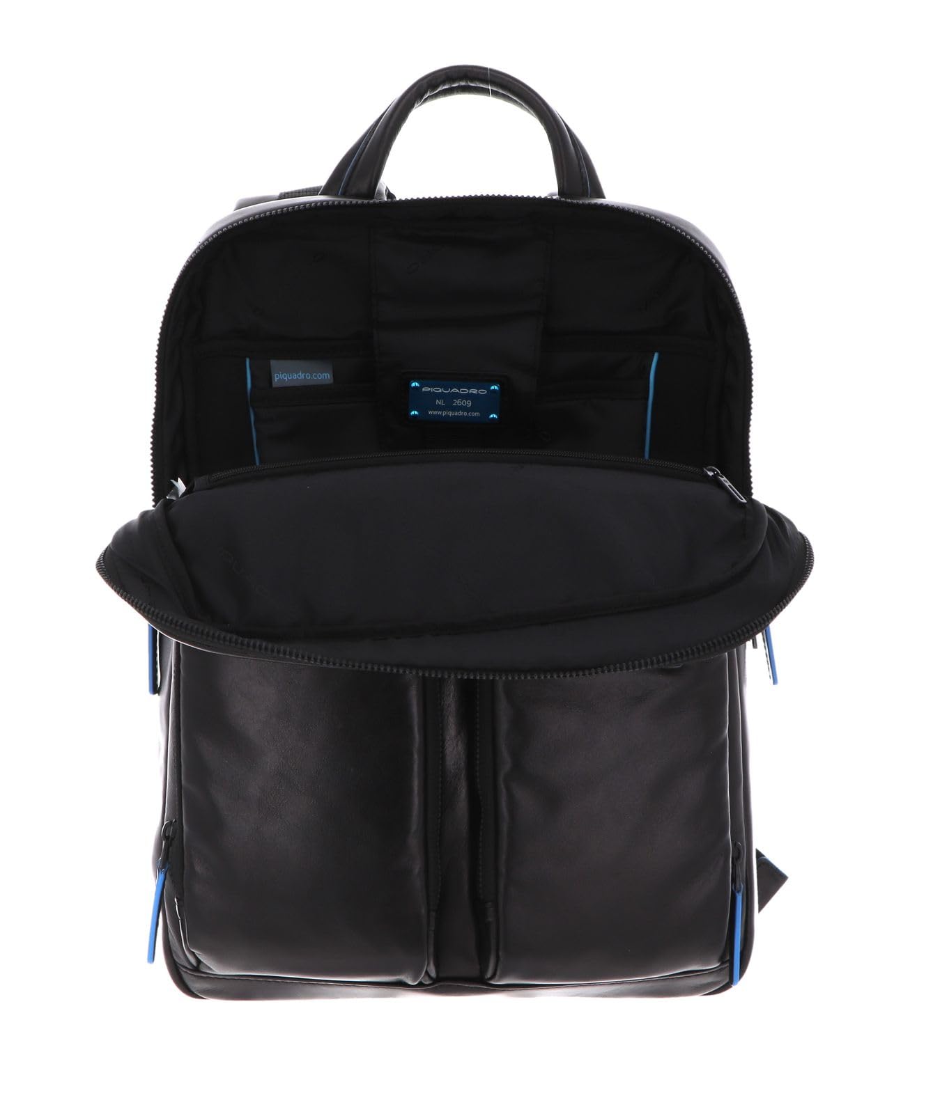 Piquadro - Zaino piatto in pelle linea Blue Square , Nero 