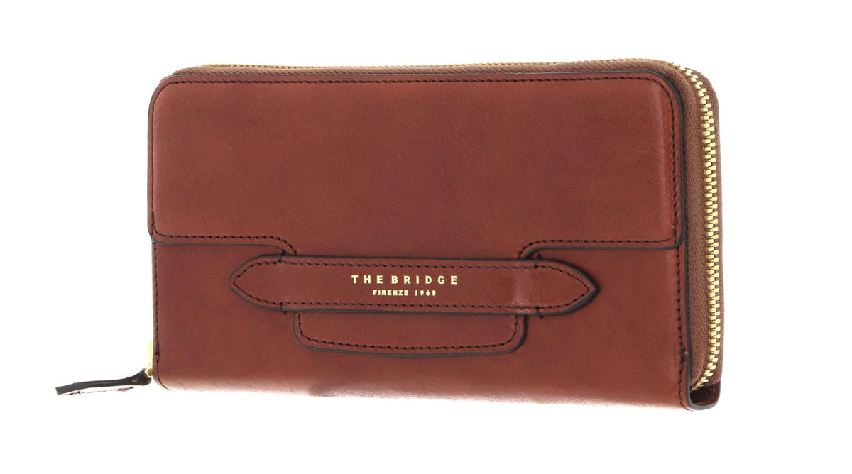 THE BRIDGE - Portafogli donna zip around Lucrezia, Cuoio 