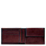 PIQUADRO - Portafoglio uomo con patta linea Blue Square, Mogano