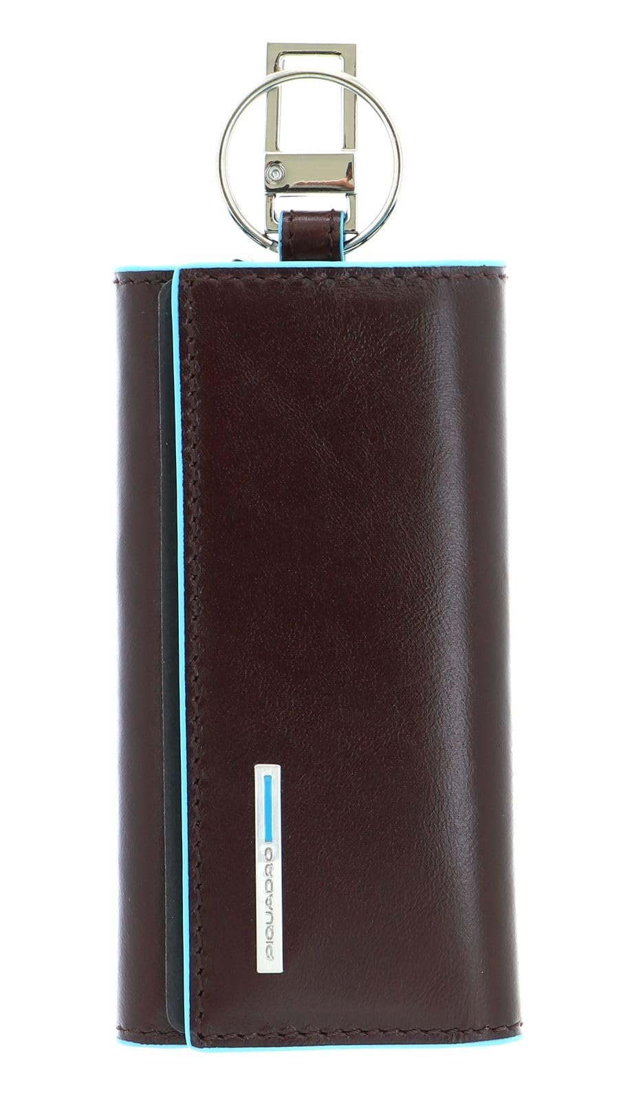 PIQUADRO - Portachiavi con sei ganci e moschettone Blue Square Mogano
