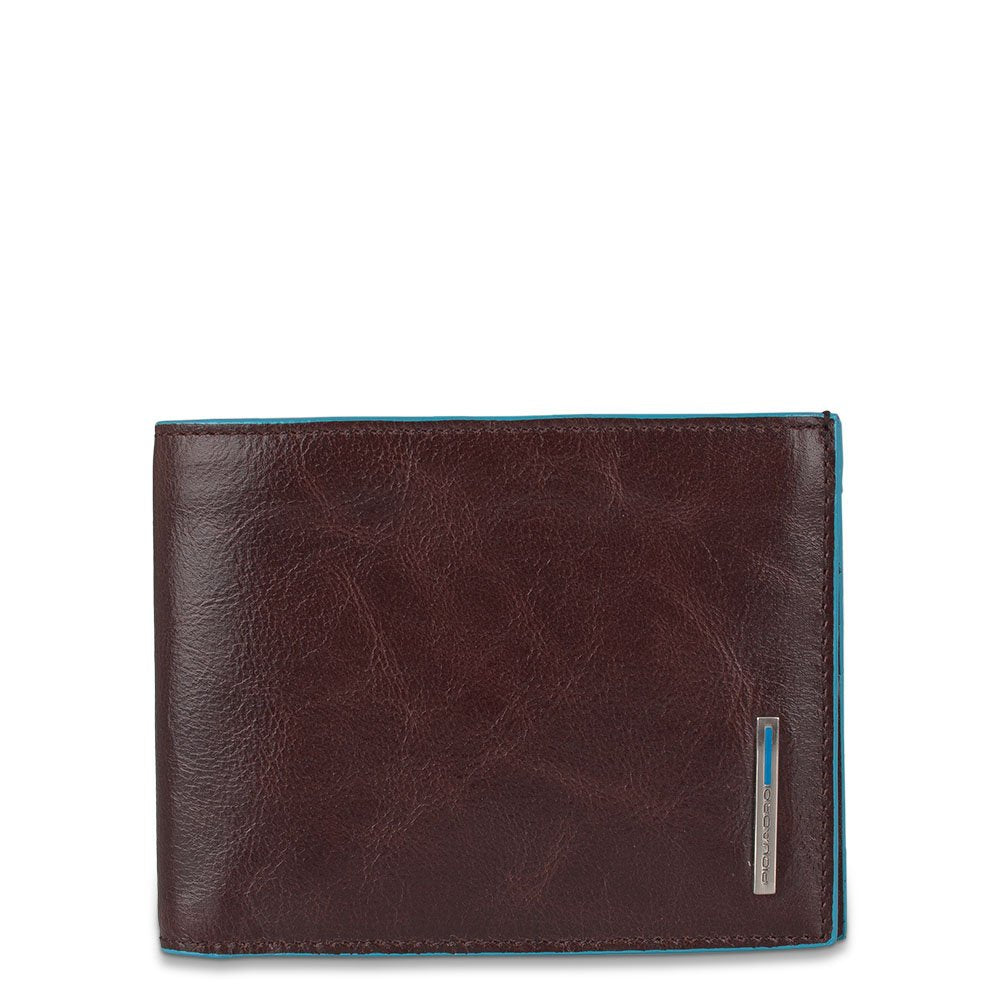 PIQUADRO - Portafoglio uomo con patta linea Blue Square, Mogano