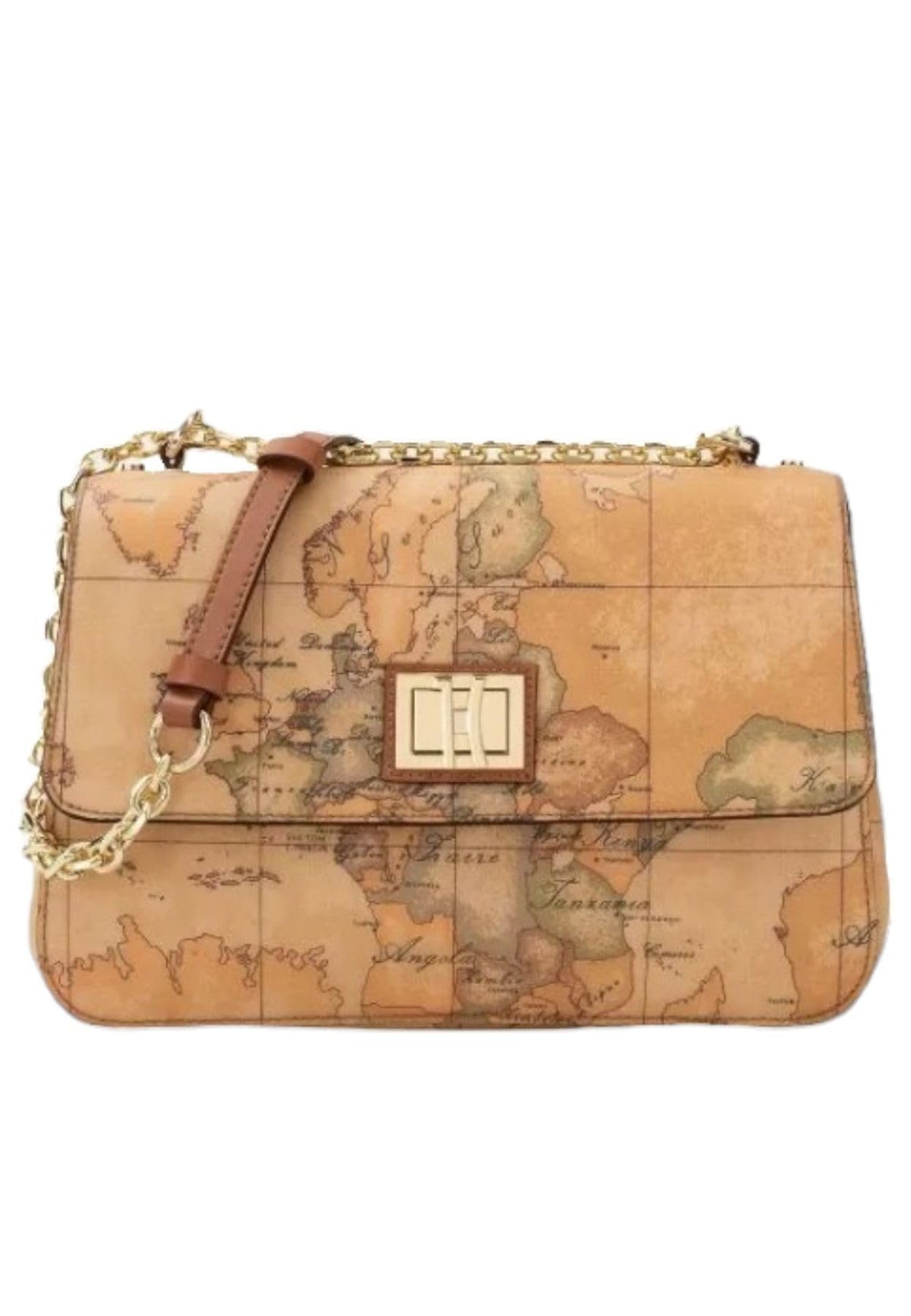 ALVIERO MARTINI 1? CLASSE - Borsa a tracolla con patta Geo Classic E034 Beige
