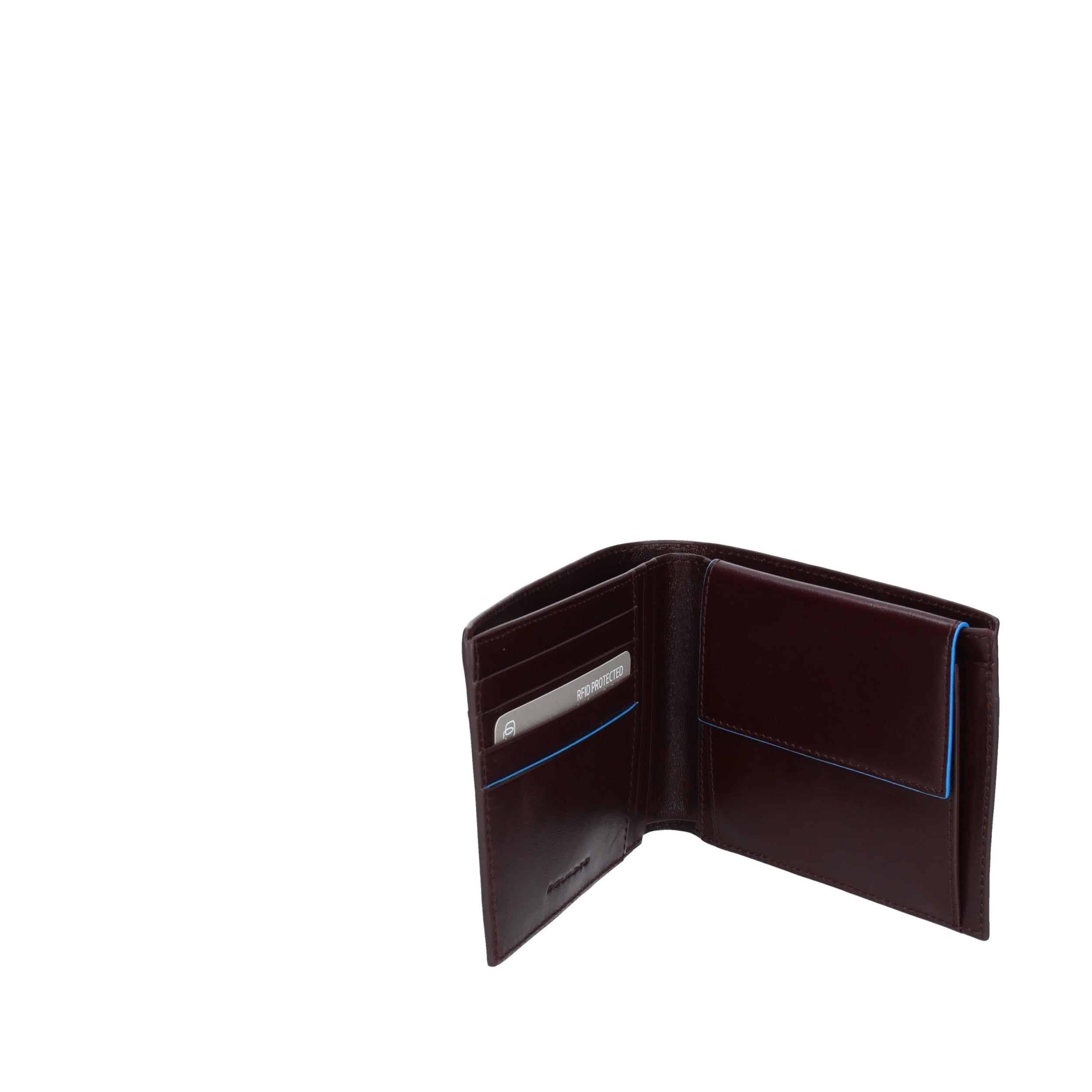PIQUADRO - Portafogli con porta monete Piquadro Blue Square Revamp moro