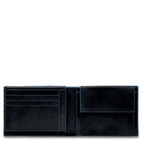 Piqaudro - Portafoglio uomo con pattina linea Blue Square, Nero