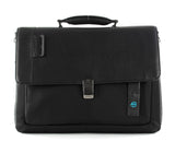 PIQUADRO - Cartella porta computer 15 espandibile con patta P16 Nero