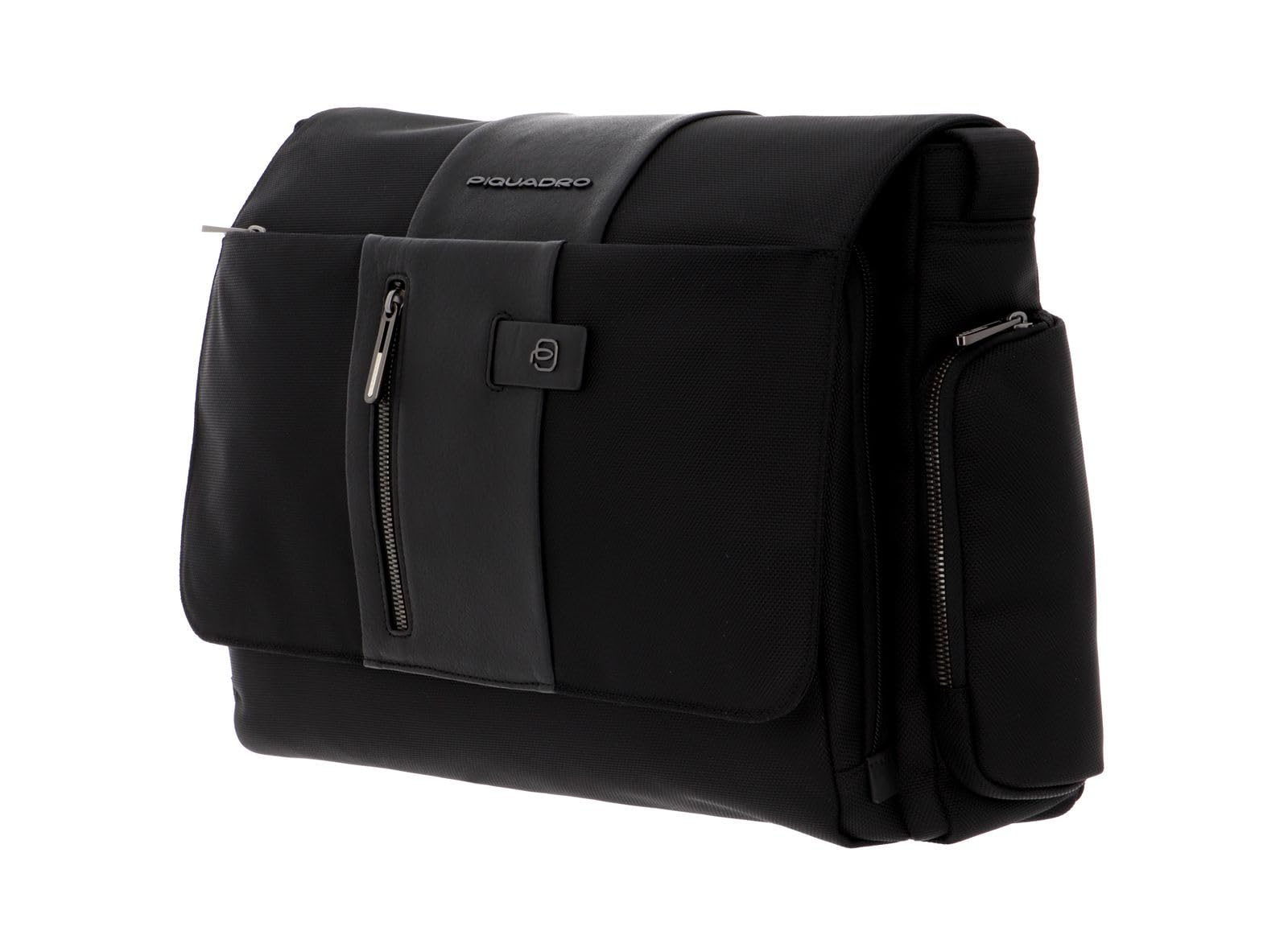 PIQUADRO - Messenger in tessuto rigenerato e pelle Brief2, Nera