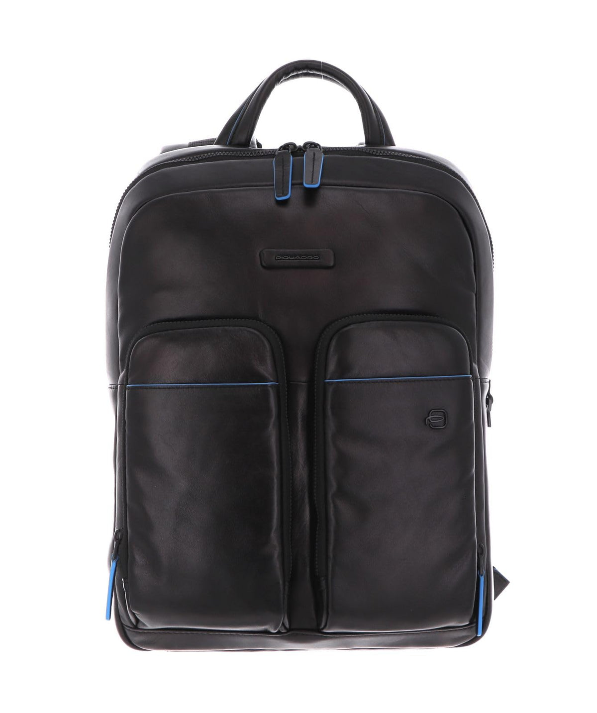 Piquadro - Zaino piatto in pelle linea Blue Square , Nero 