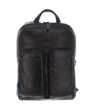 Piquadro - Zaino piatto in pelle linea Blue Square , Nero 