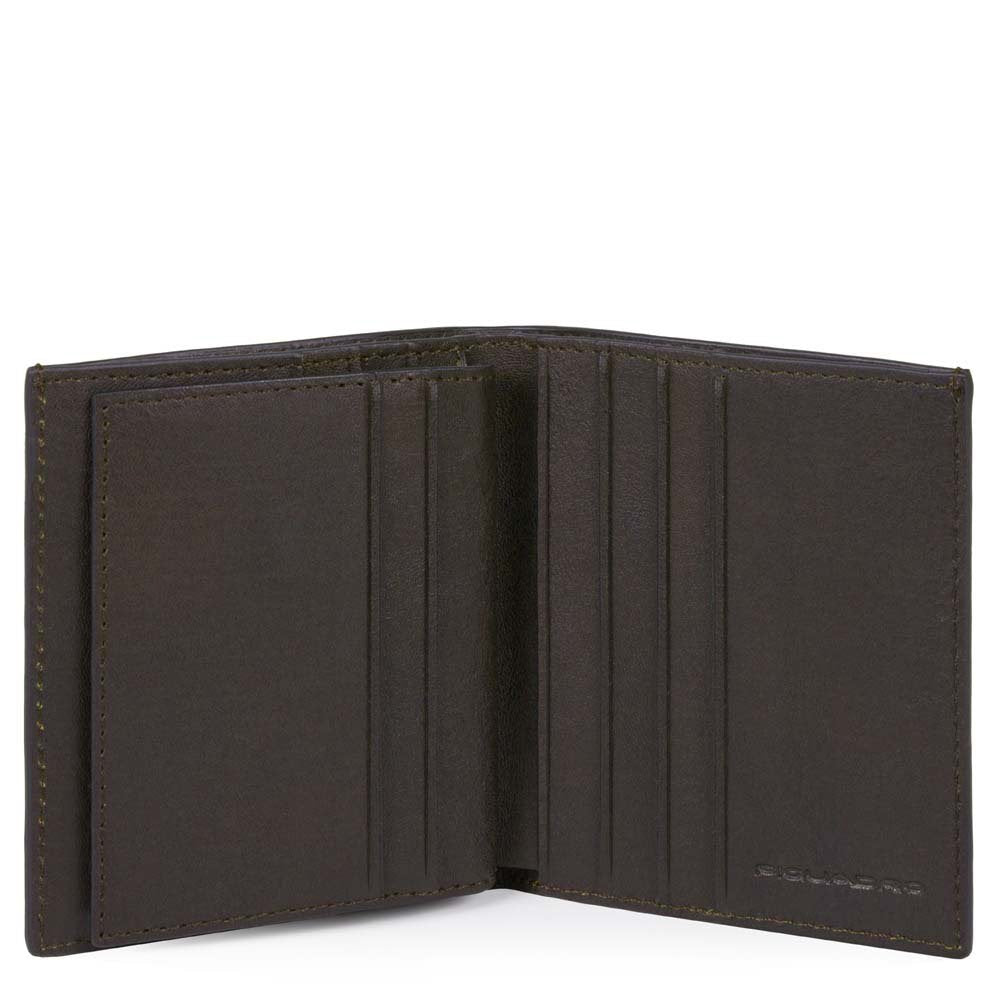 PIQUADRO - Portafoglio piccolo verticale Black Square,Testa di Moro