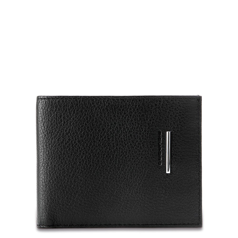 PIQUADRO - Portafoglio uomo porta carte in pelle martellata, Nero