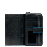 PIQUADRO -Portafogli donna grande Blue Square, Nero