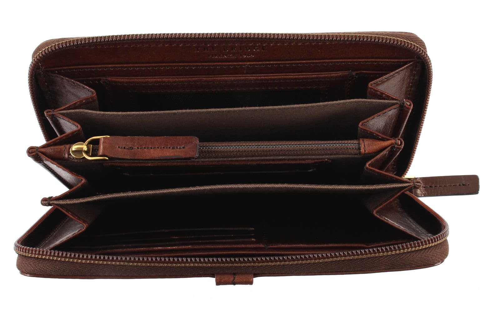 THE BRIDGE -Portafogli donna con zip Florentin, Cuoio