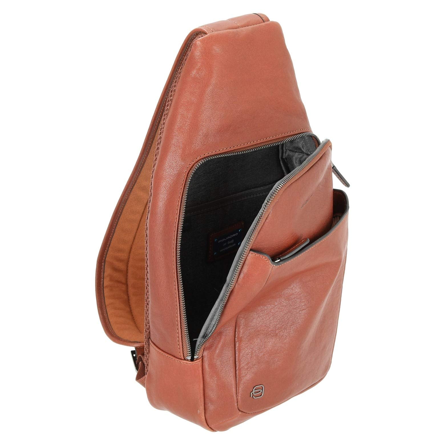 PIQUADRO - Monospalla in pelle Black Square Nero