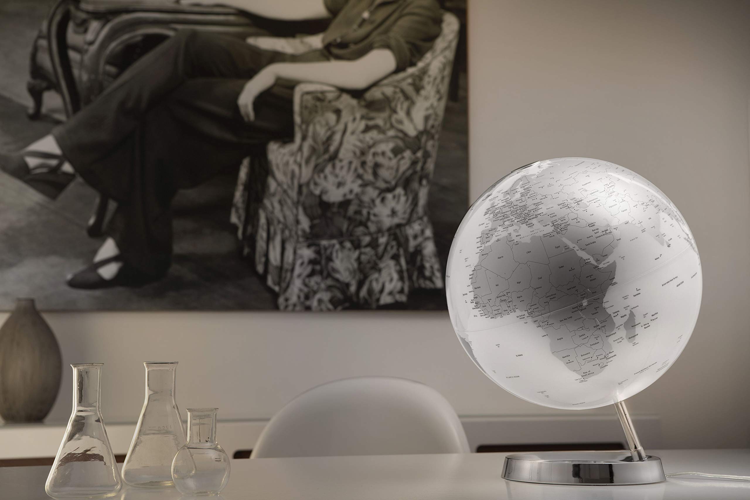 TECNODIDATTICA - Lampada Mappamondo Atmosphere Chrome