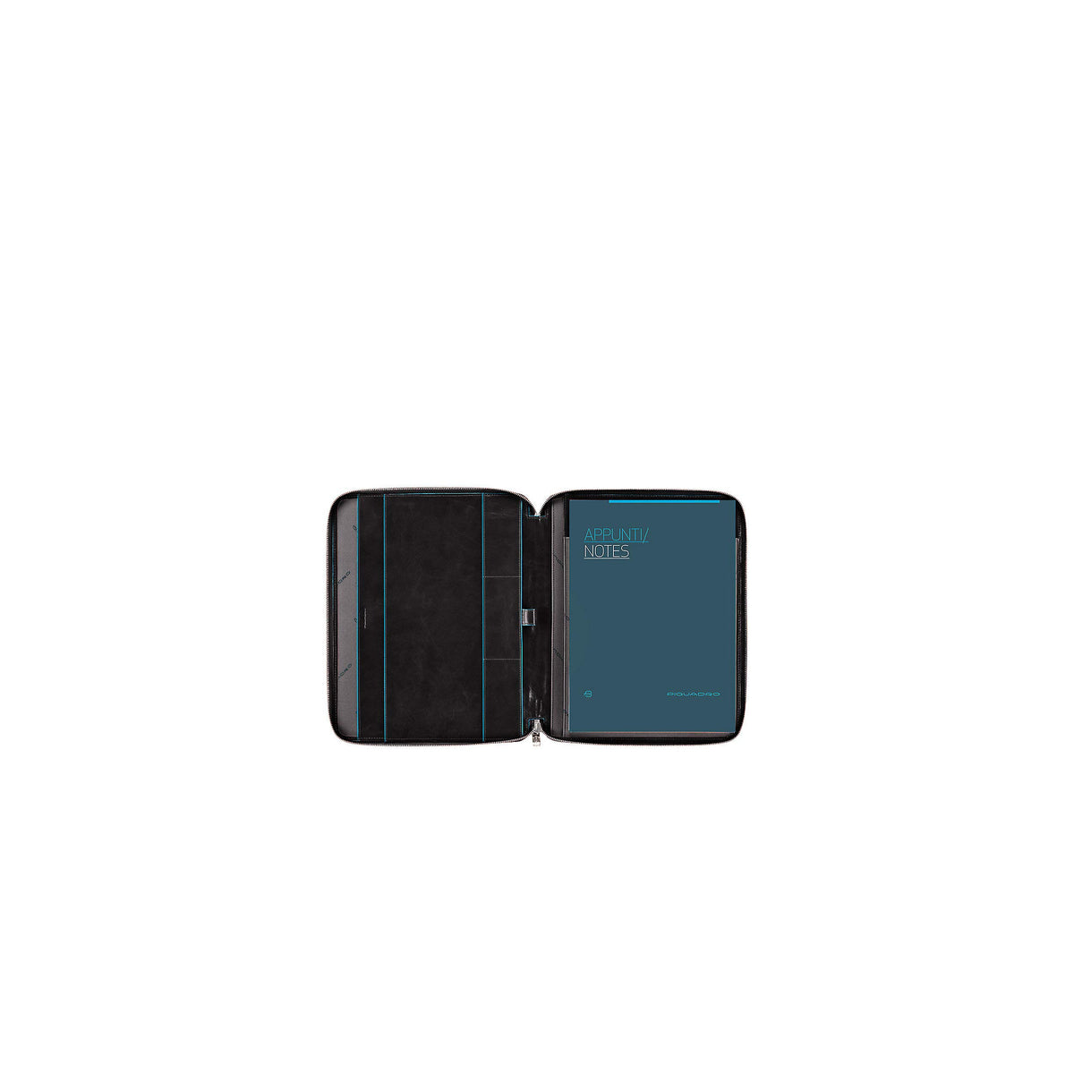 PIQUADRO - Portablocco formato A4 in pelle Blue Square Nero