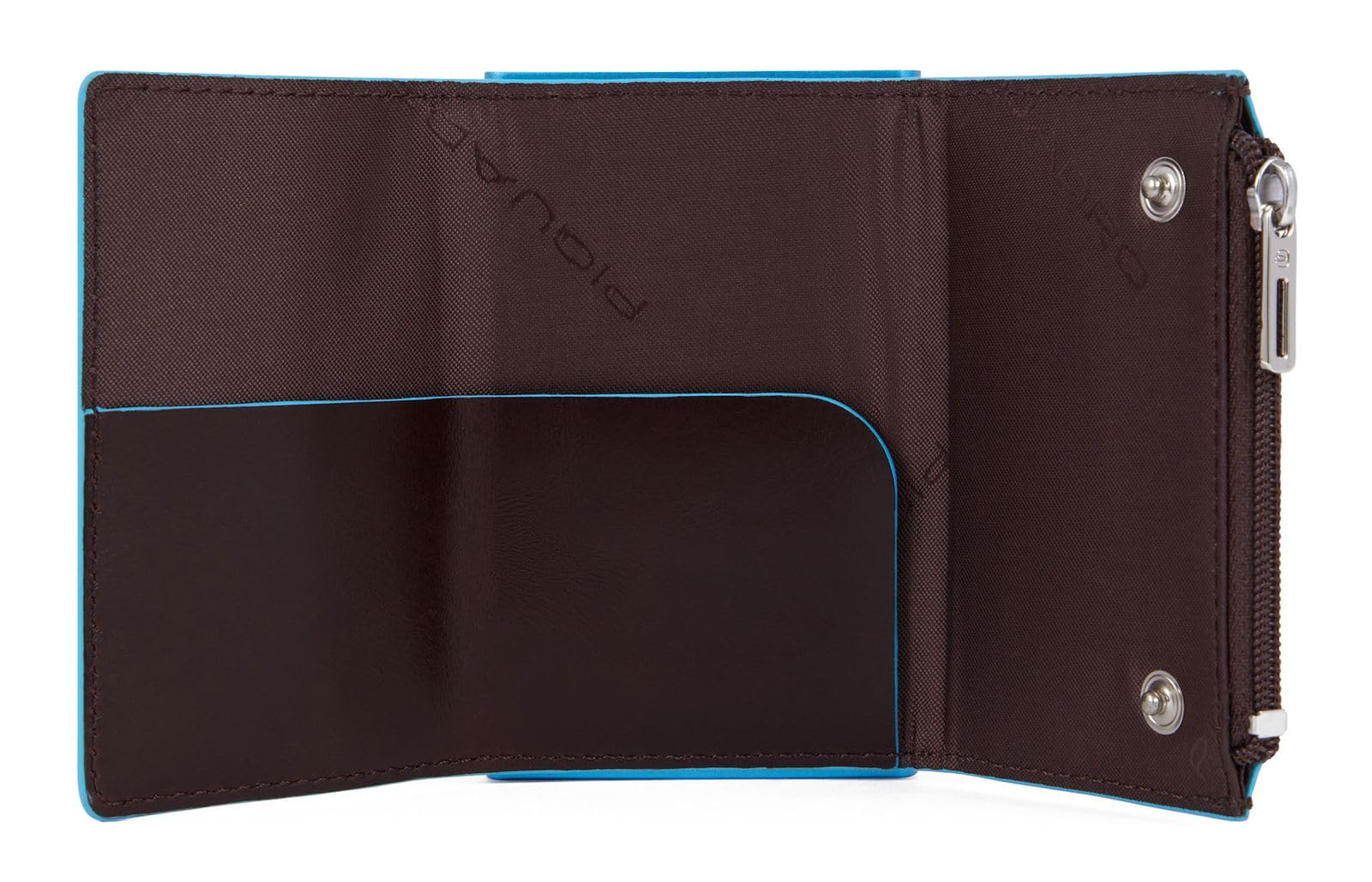 PIQUADRO - Porta banconote con porta monete e carte di credito con sistema scorrevole Piquadro Blue Square, Mogano