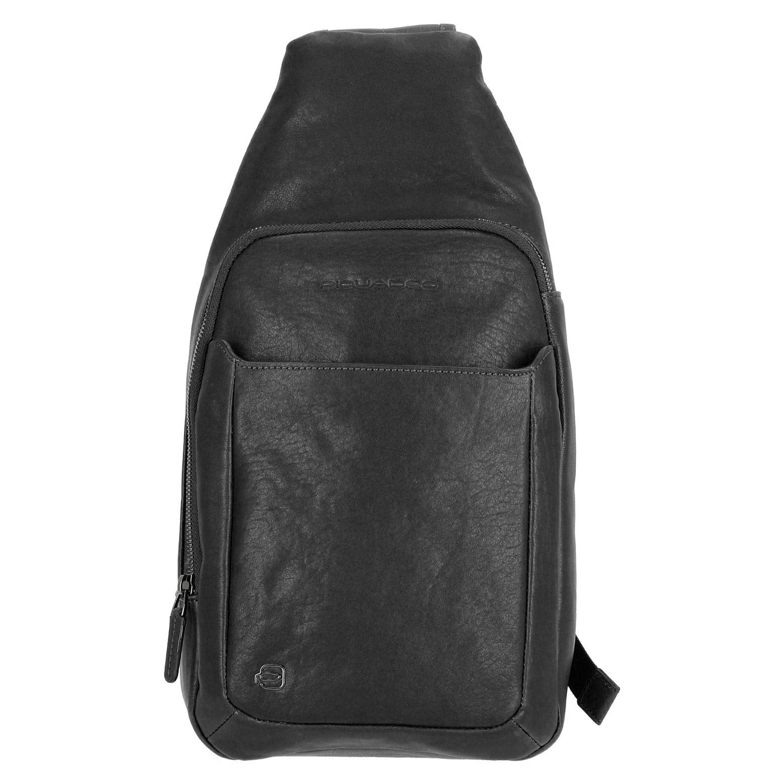 PIQUADRO - Monospalla in pelle Black Square Nero