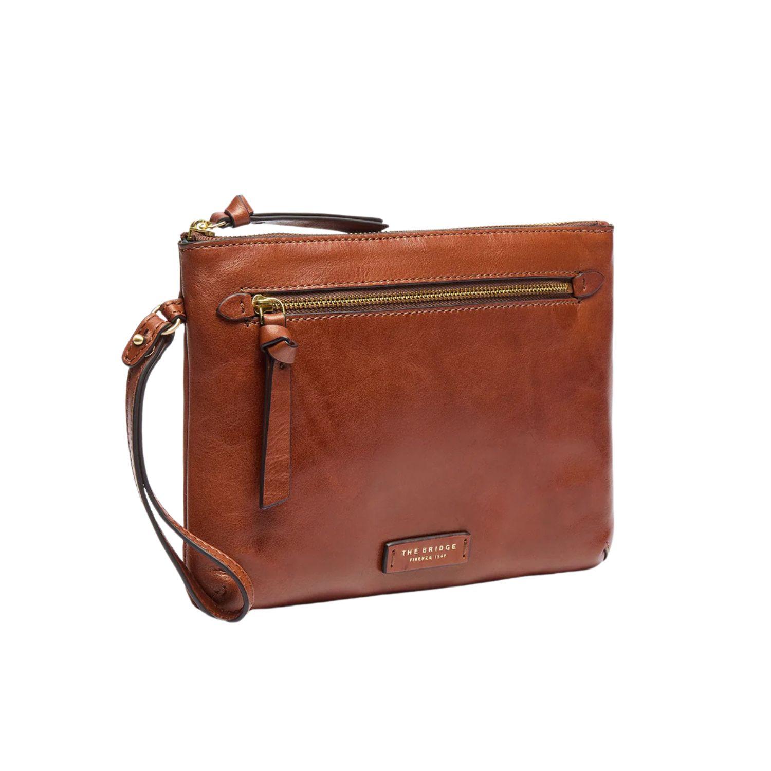 Pochette in pelle donna Ingrid, Marrone