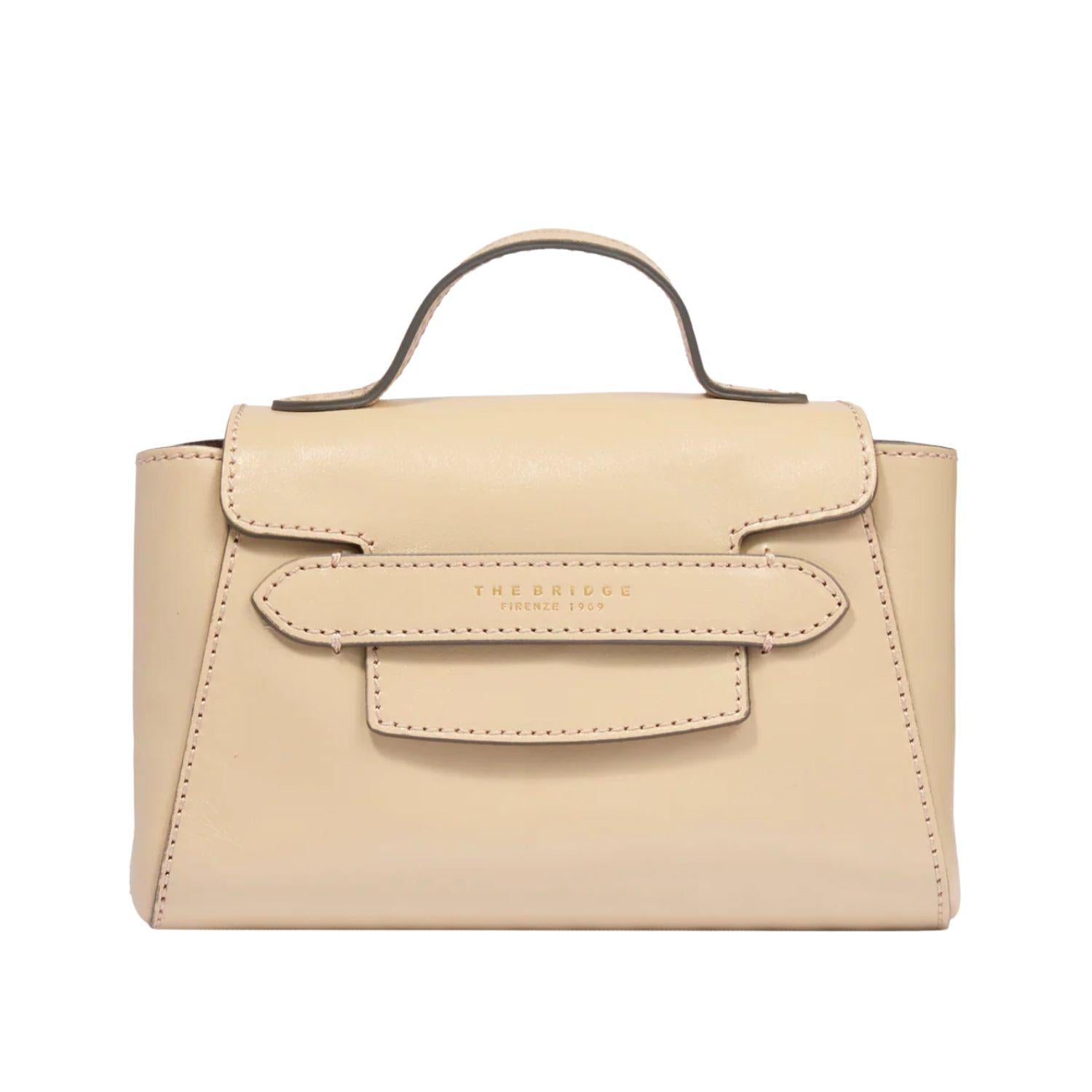 Borsa pelle donna con tracolla removibile Lucrezia, Beige