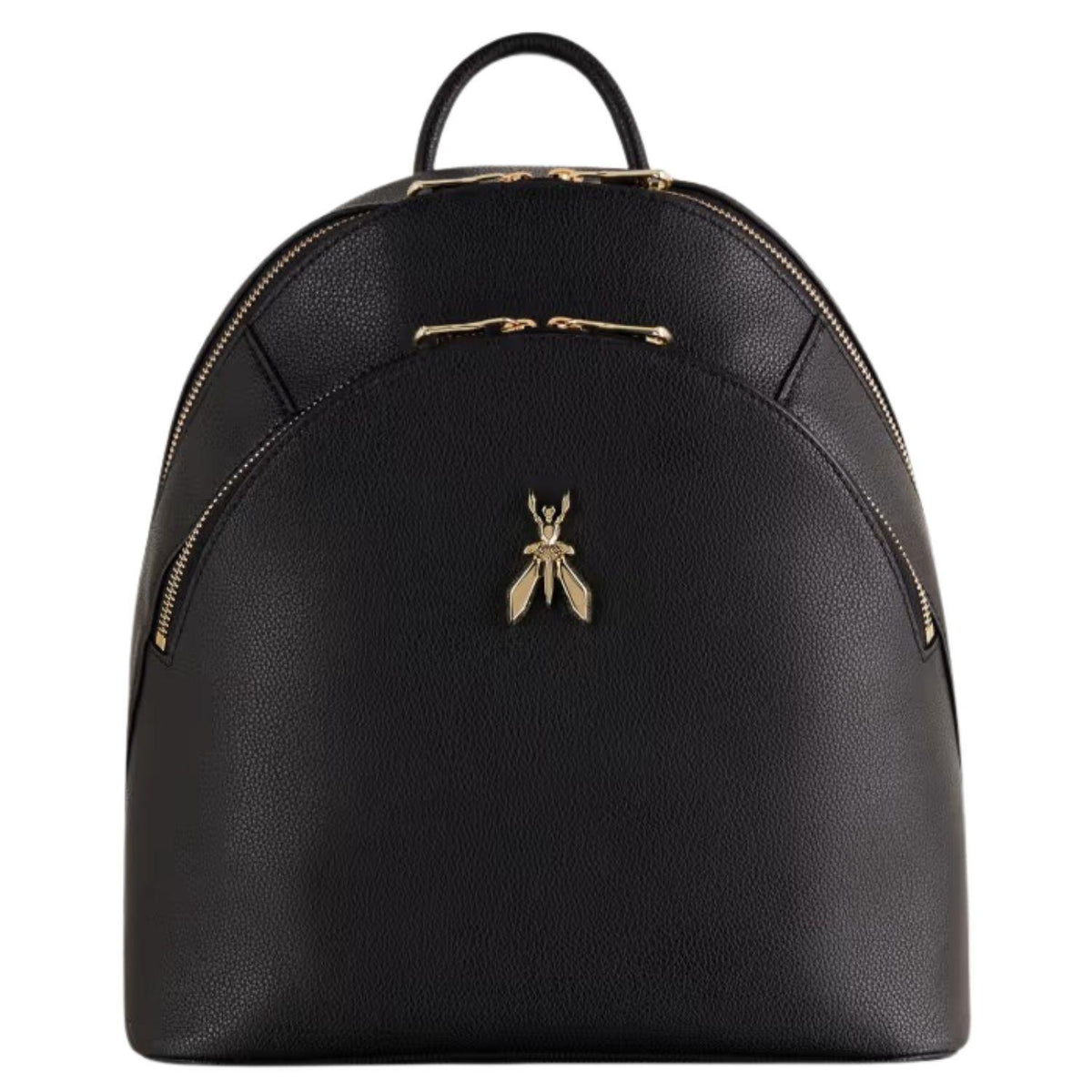 Zaino Fly in pelle con doppia tasca, Nero