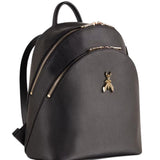 Zaino Fly in pelle con doppia tasca, Nero