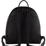Zaino Fly in pelle con doppia tasca, Nero