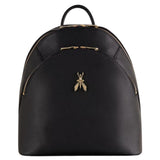 Zaino Fly in pelle con doppia tasca, Nero