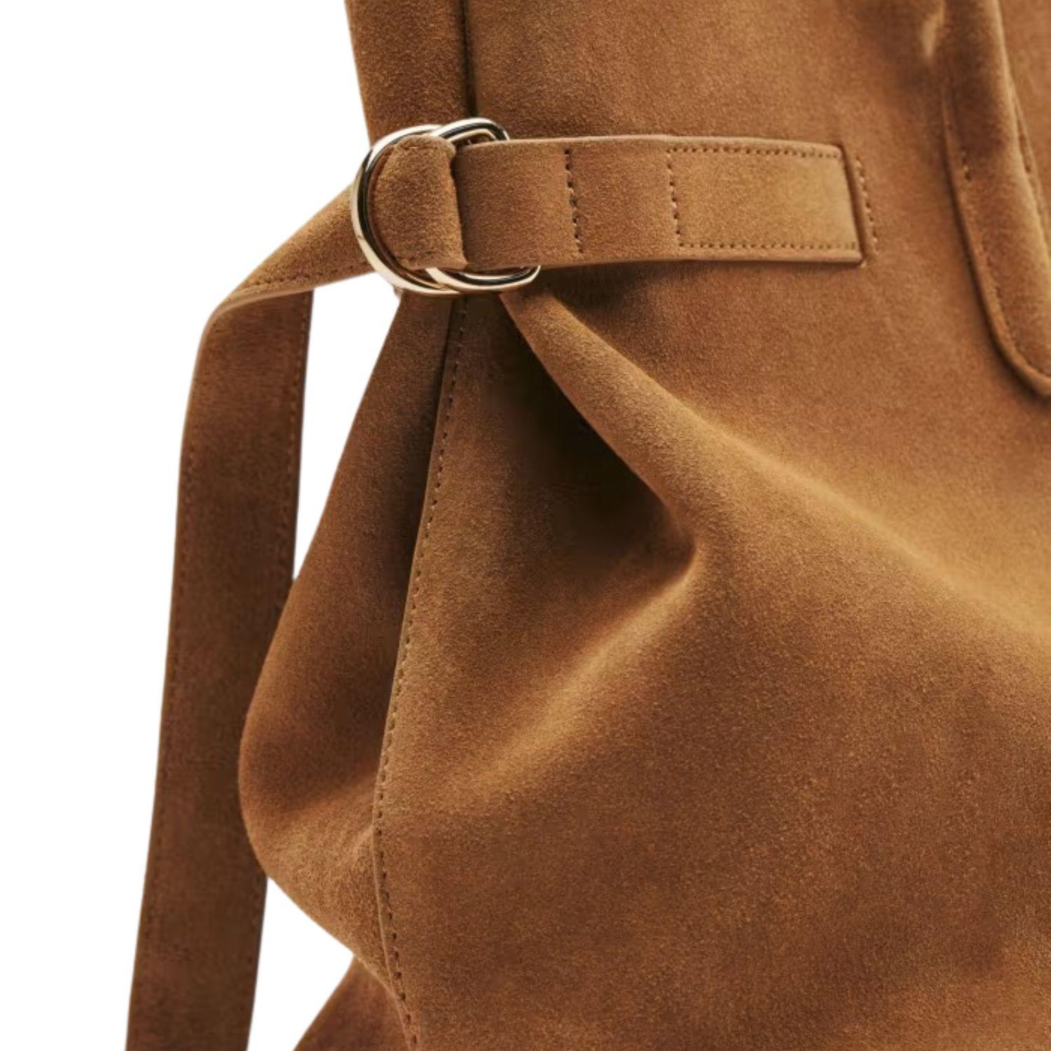 New Business borsa grande in suede, Beige