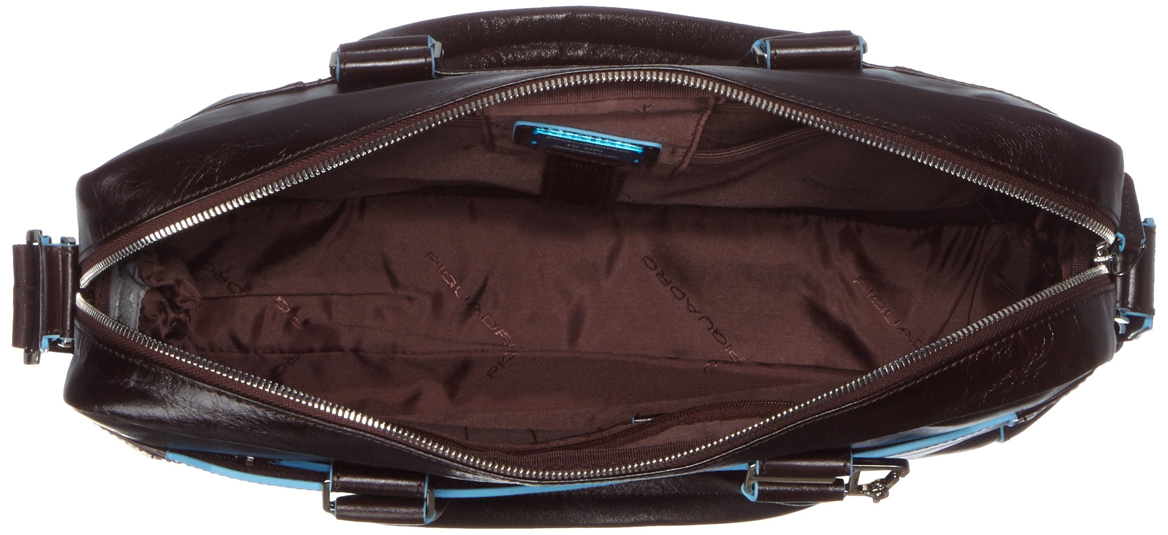 PIQUADRO - Cartella due manici con cerniera in pelle Blue Square, Mogano