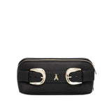 Patrizia Pepe - Pochette a mano in pelle con fibbie, Nero
