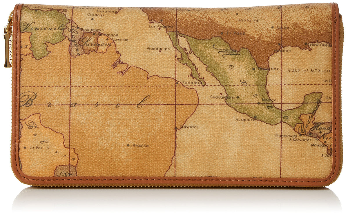 Alviero Martini - Portafoglio zip around con tasca frontale Geo Classic W028, Beige