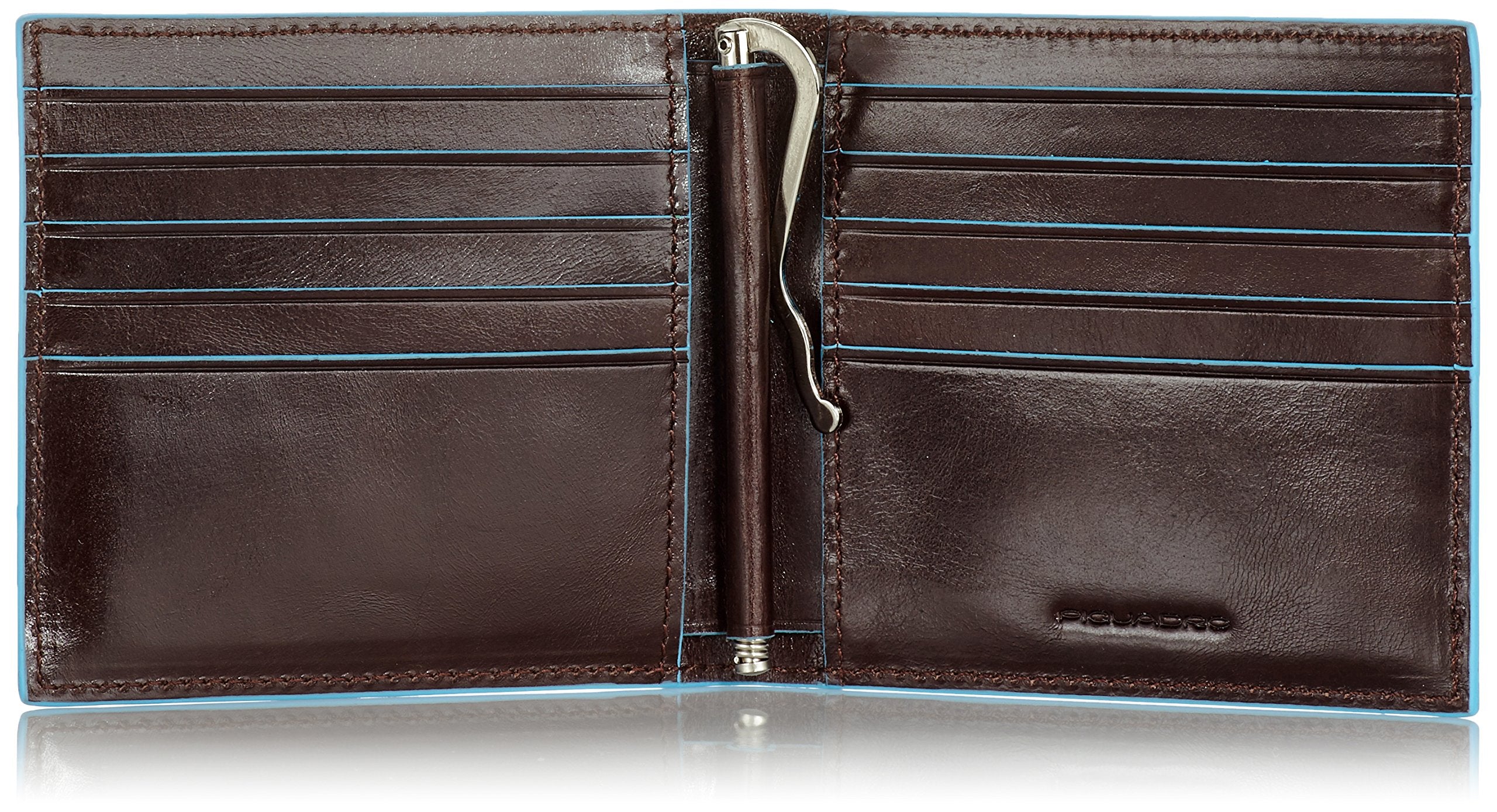 PIQUADRO - Portafoglio con molla portabanconote , Mogano