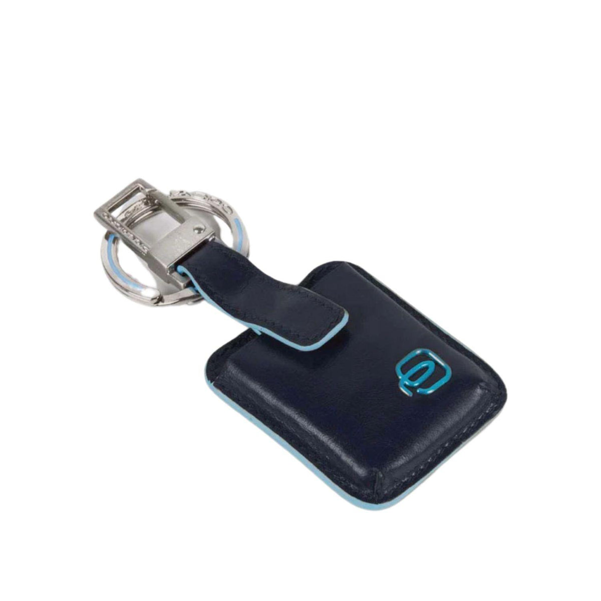 PIQUADRO - Portachiavi con moschettone e Connequ Blue Square, Blu