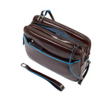 PIQUADRO - Pochette uomo con chiusura a impronta digitale, Marrone