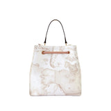 Borsa secchiello con coulisse Geo White, Bianco