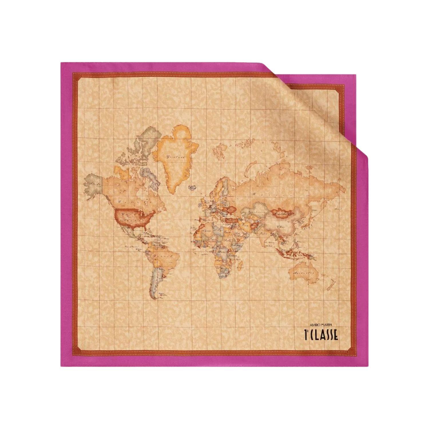 Foulard in seta Geo Classic 70x70, Fuxia